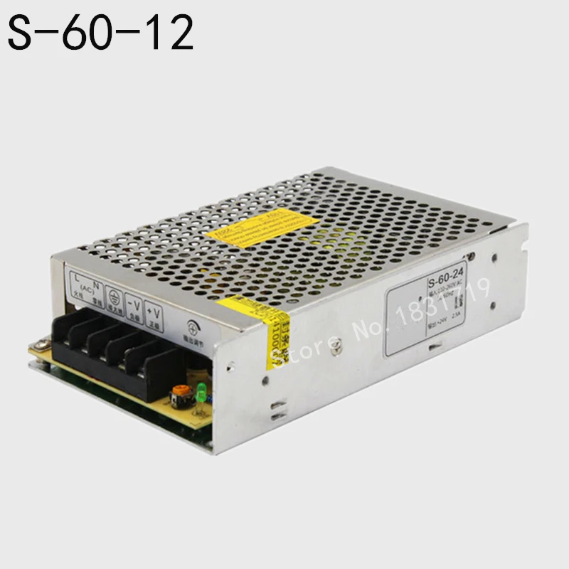 

S-60-12 switching power supply 5A 60W LED DC power 12V security monitoring power supply