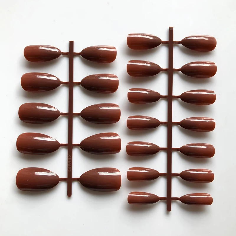 

24pcs/Packs Fashion Coffee Stiletto Artificial False nails Press Fake nails On Nails Pointed Ladies DIY Manicure Tips Full Wrap