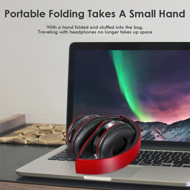 Беспроводные Bluetooth наушники светящиеся с микрофоном шумоподавлением MP3 плеер для