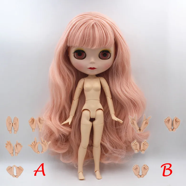 Blygirl, Blyth doll, персиковая розовая челка, новая кукла, 19 суставов, матовый корпус, 1/6 кукла, голая кукла, может изменить тело - Цвет: Doll AB