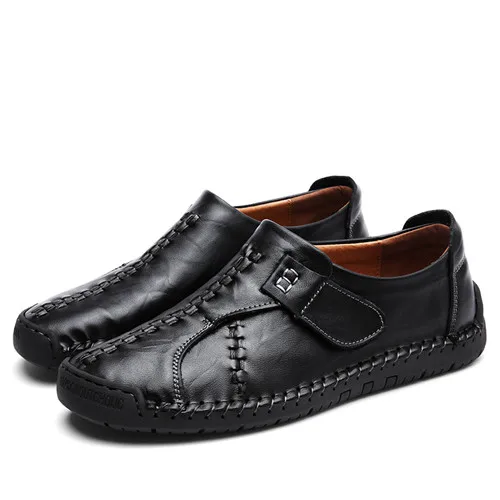 Black URBANFIND/роскошный дизайн; Новинка; лоферы из натуральной кожи; мужские мокасины; слипоны; кроссовки на плоской подошве; повседневная мужская обувь; мужские водонепроницаемые мокасины для взрослых - Цвет: Black
