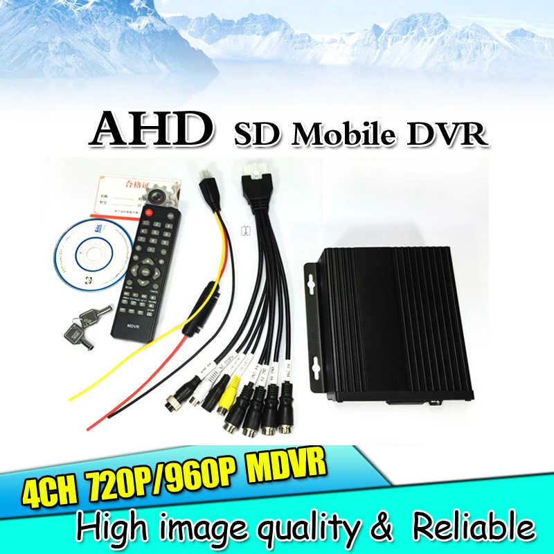 Источник Прямая продажа с фабрики AHD960P 4CH SD карта MDVR такси местный 4 канала видео 1