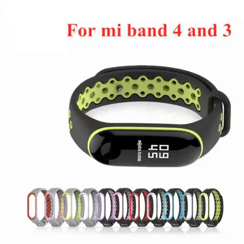 Mi Band 3 4 ремешок спортивный mi band 3 браслет для xiaomi mi band 4 3 браслет ремень Цветной силиконовый сменный ремешок смарт-браслета
