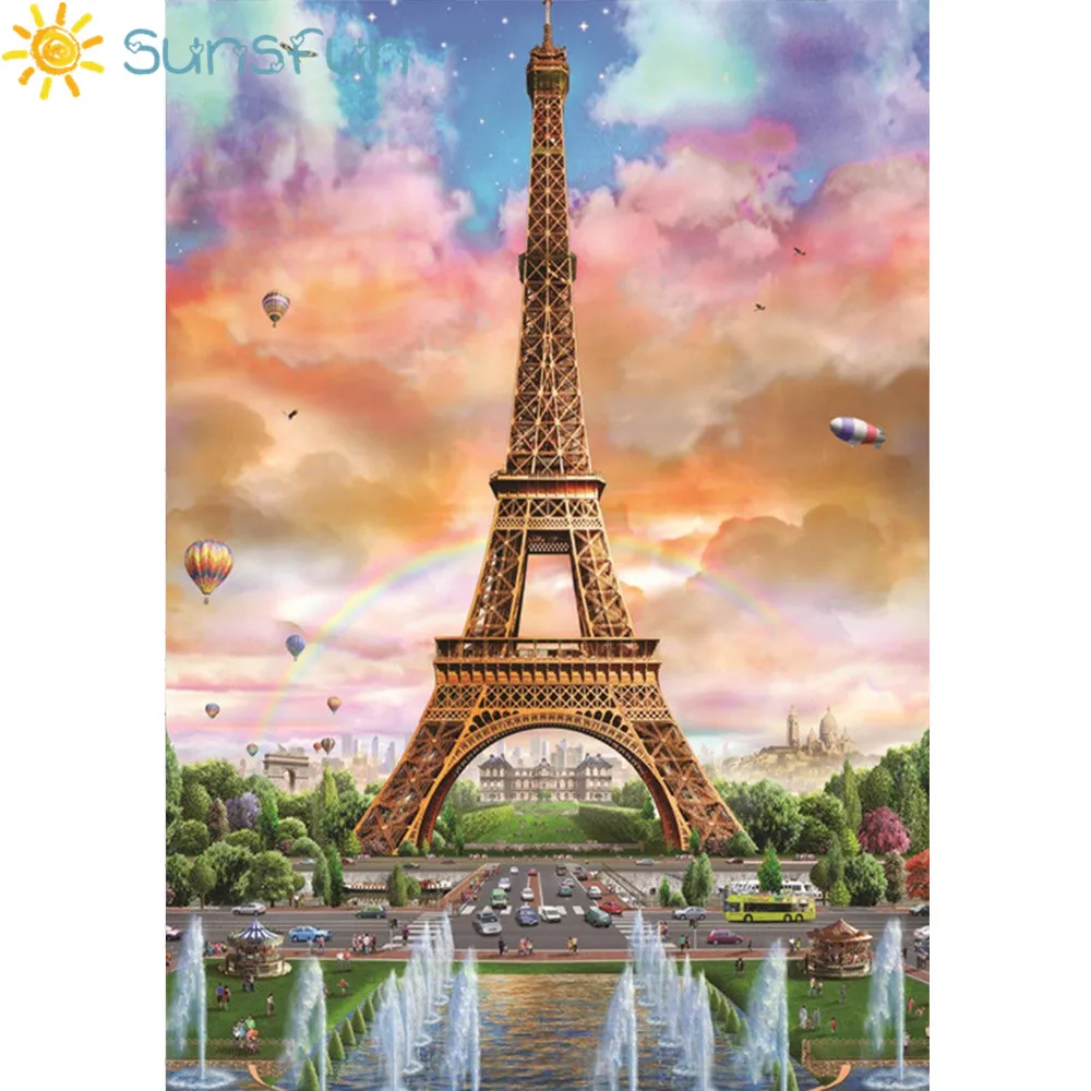 Sunsfun виниловые фотографии воздушный шар декорации Париж Эйфелева башня