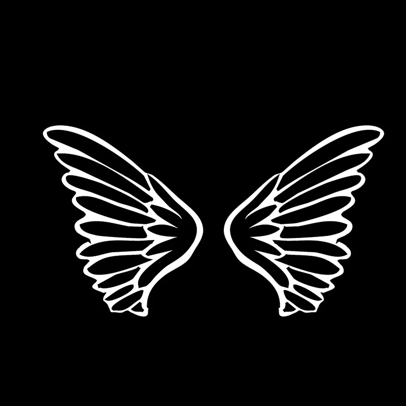 YJZT 16.6*9.3CM Beautiful Smart Cute Fairy Angel Wings Car Sticker Silhoutte Decal Black/Silver Covering The Body C20-1499 | Автомобили и
