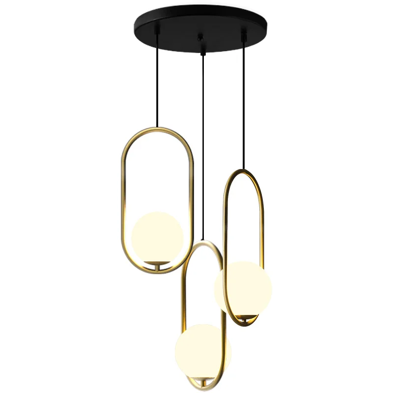

Nordic Runway Oval Three Head Pendant Lights Combination Living Room Restaurant Lighting Cafe Dining Room Bar Table Hanging Lamp
