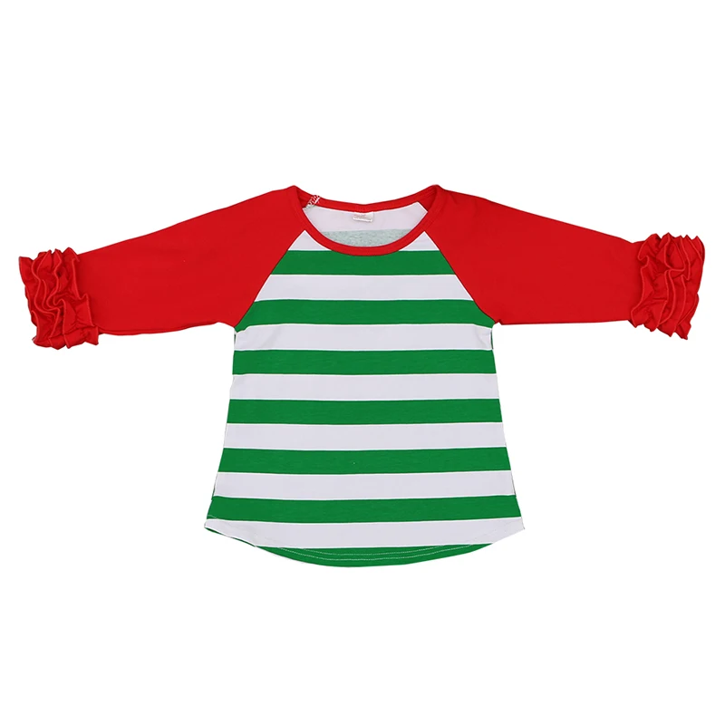 2017 одежда для маленьких девочек топ с оборками футболка реглан осенняя хлопковая