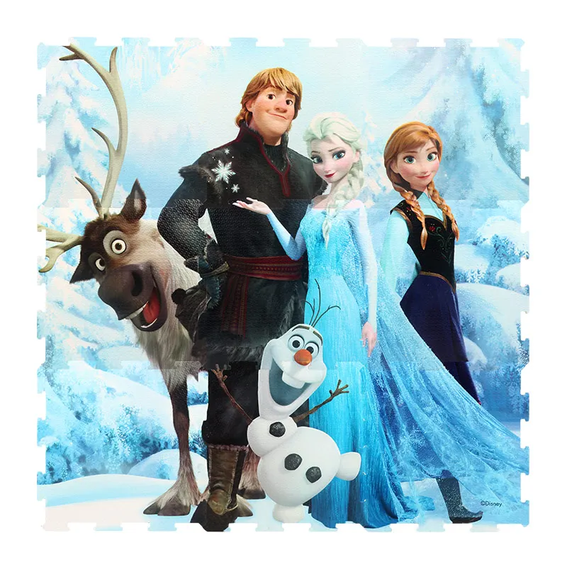 Frozen mats 9pcs Милые Развивающие мягкие напольные пазлы с Винни-машинкой EVA, игровые коврики для ползания, детские игрушки для мальчиков, подарки для малышей, 9 шт, толщина 1 см - Цвет: Frozen mats 9pcs
