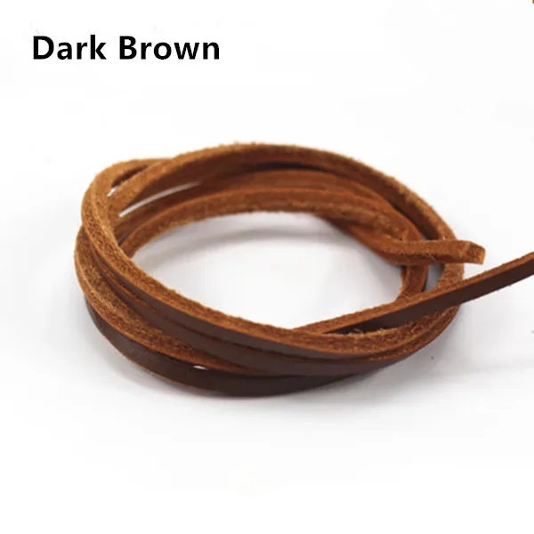 Dark Brown Кожаные шнурки высокого качества; мокасины; кожаная обувь из воловьей кожи; повседневные шнурки; Розничная и ; Прямая поставка - Цвет: Dark Brown