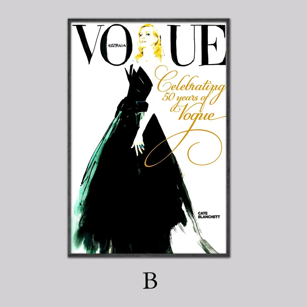 NOOG Cuadros Vogue рисунок цитаты плакаты и принты холст настенный поп-арт черно-белая живопись декоративная картина скандинавский Декор
