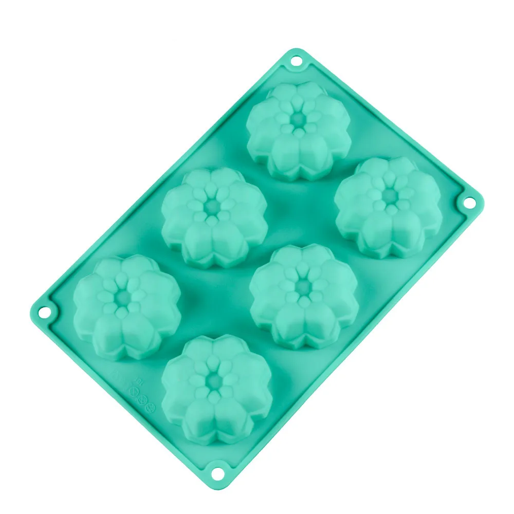 Silicone Cake Mold 3D Flowers 6 Cavity Decorating Tools For Cakes Baking Bakeware Moulds