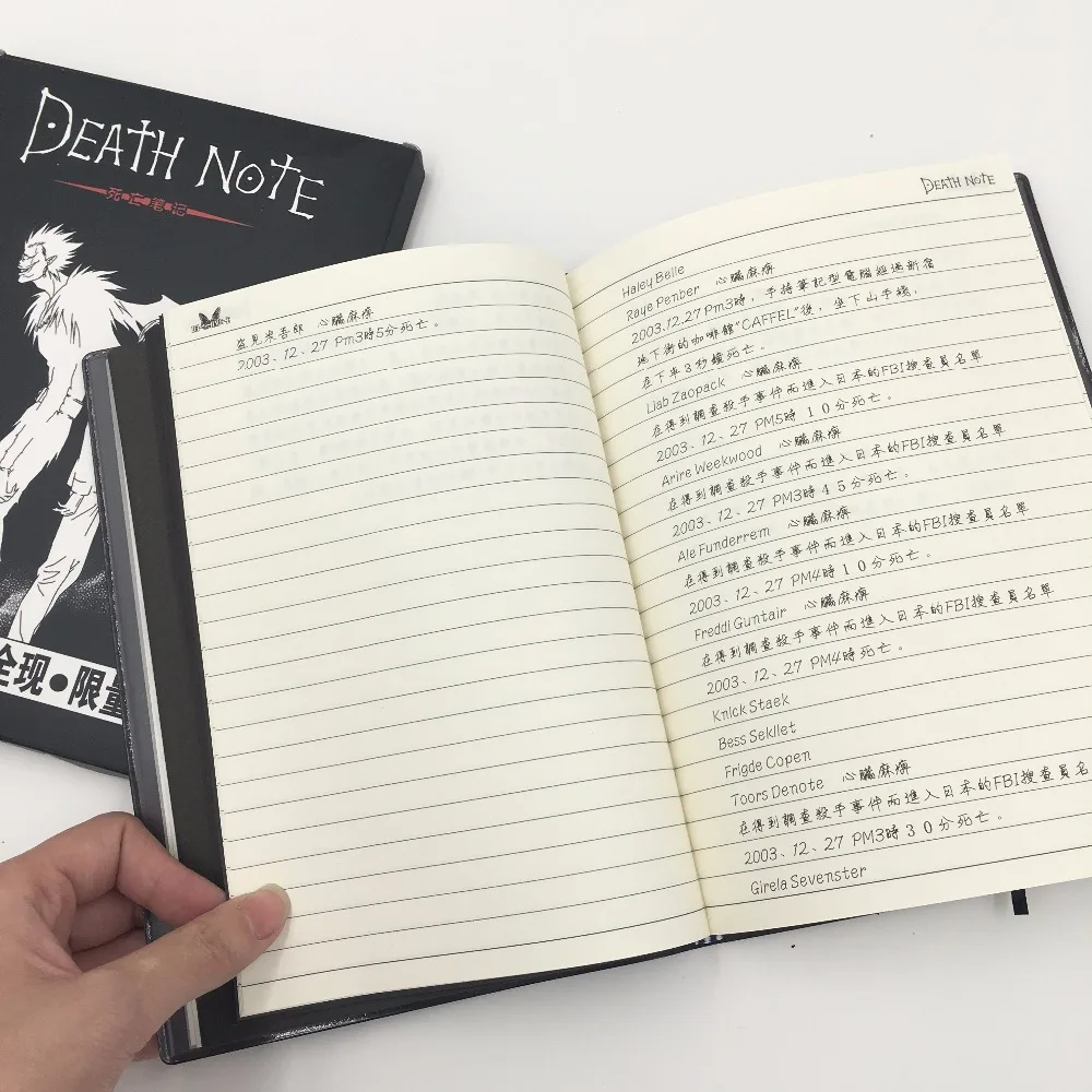 

Death Note anime model toy cartoon paper notebook jotter collectible gift faux leather book