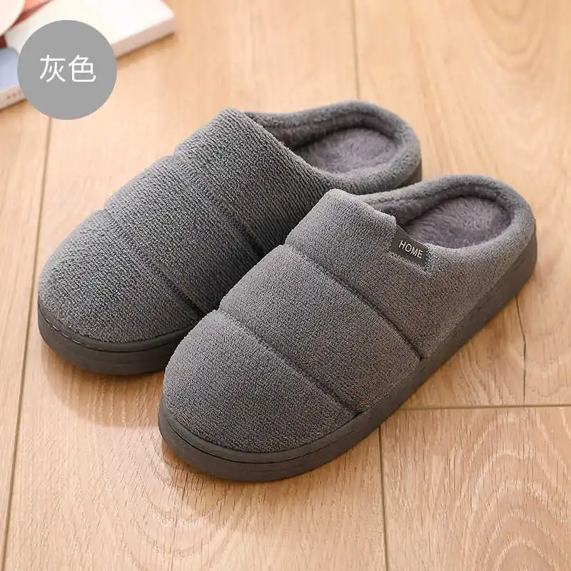 Обувь; мужские тапочки; Chaussure Pantuflas Homme; домашние тапочки; Schoenen Mannen; обувь для мужчин; мужские зимние тапочки для влюбленных - Цвет: Gray