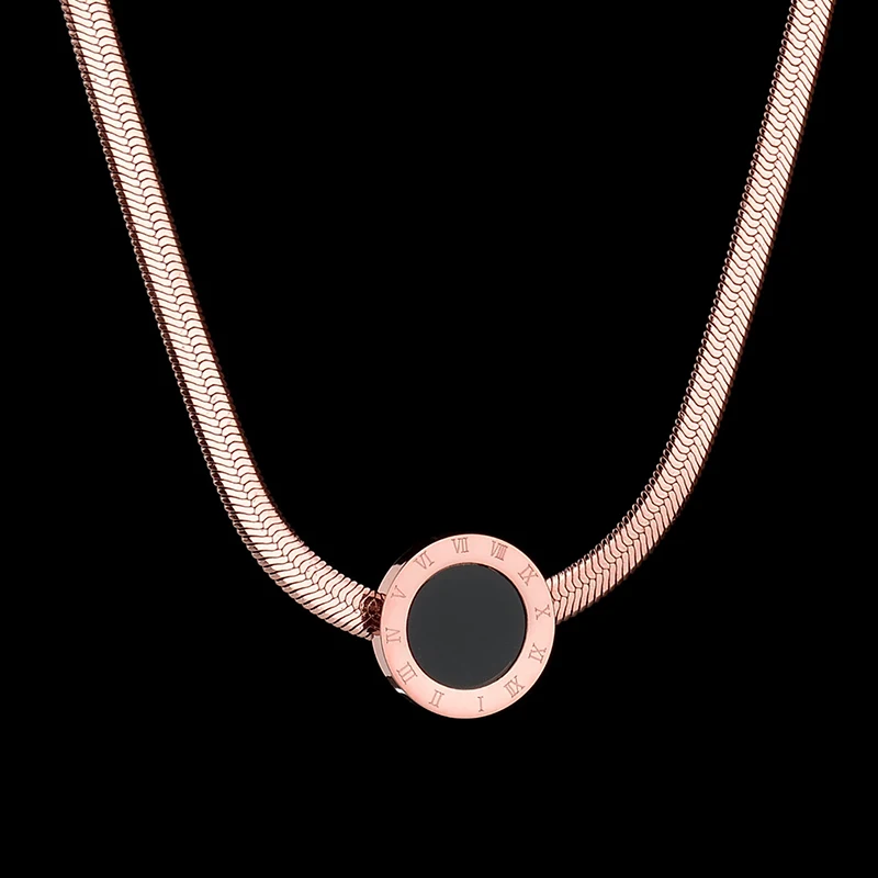 ELSEMODE змеиная цепочка высокого качества колье с римскими цифрами Женское