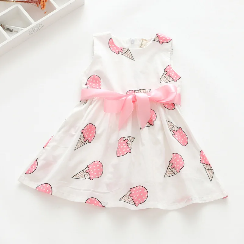 Детское летнее платье принцессы новинка 2019 детское из чистого хлопка с цветочным
