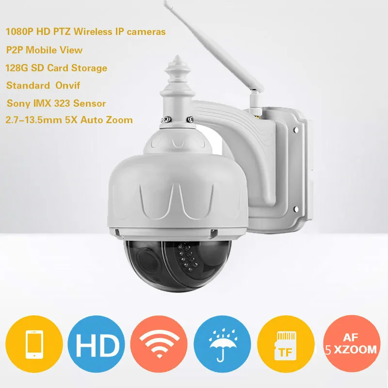 1080 P PTZ Беспроводной IP Камера 2MP Скорость открытый купол безопасность CCTV 4x/5x