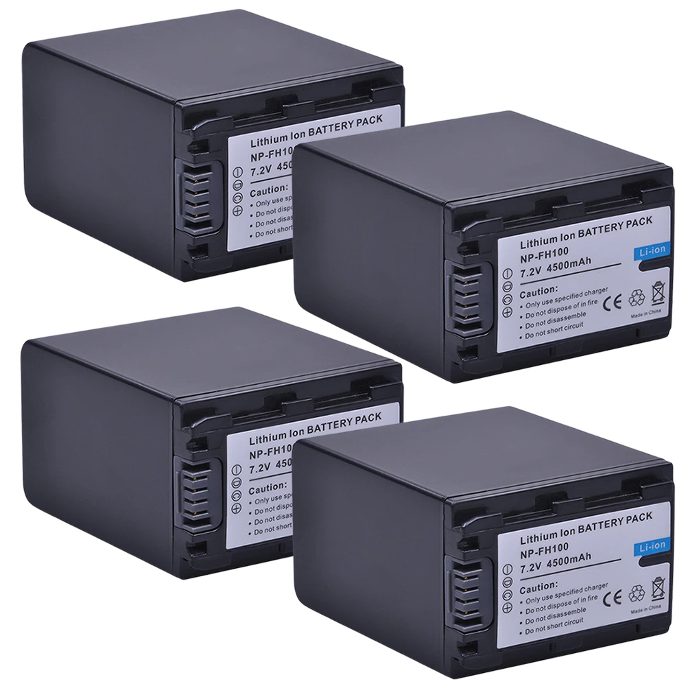 4 шт. 4500 мАч NP-FH100 NP FH100 батарея Accu для SONY NP-FH70 FH50 FH30 DCR-SX40 SX40R FH90 FH60 FH40 | Электроника