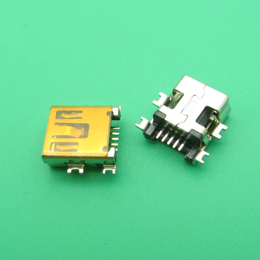 100 шт. высокое качество мини-USB Тип B Женский 5-контактный SMT SMD гнездо разъема ПП