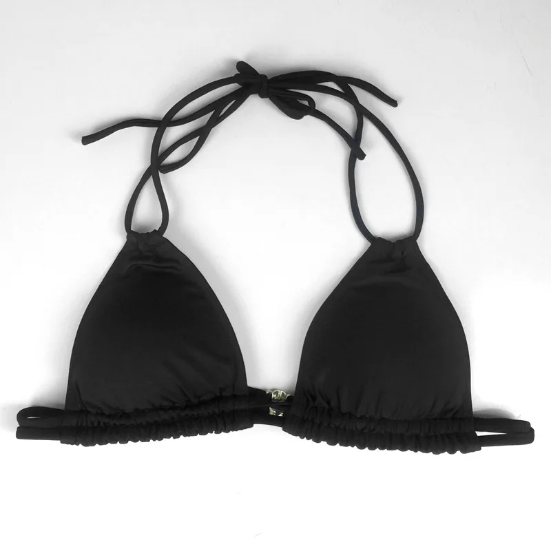 Розовый пикантный черный трикини бикини для женщин 2017 полосатый бандажный