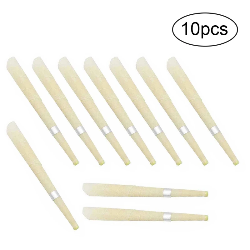10pcs Ушной очиститель Hopi Ушная Свеча 10 шт. средство длоя удаления воска Рог наушник лоток Круглый ароматерапия Ушная свеча Индиана свеча аромат - Цвет: 10pcs