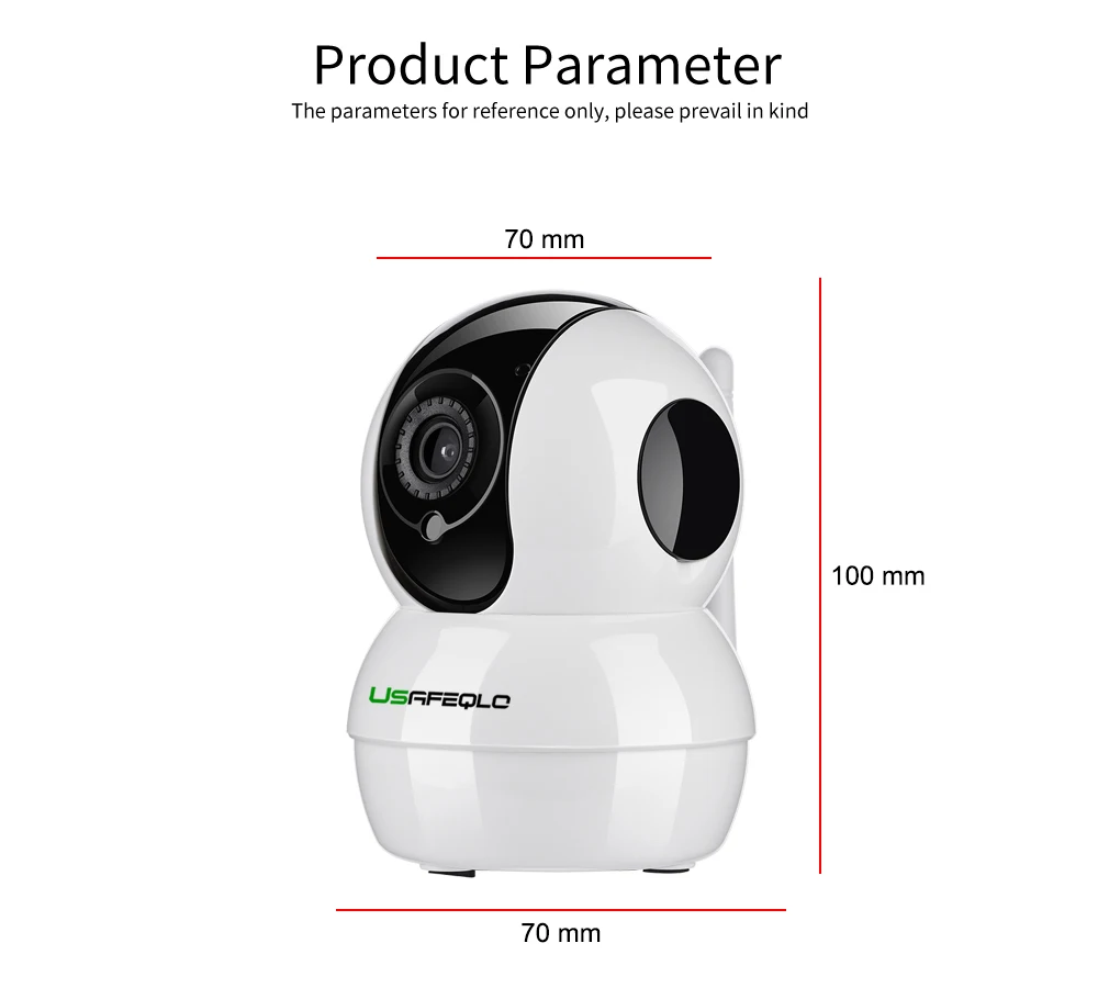 USAFEQLO мини панорамирование/наклон IP камера s WiFi 1080P Крытая купольная IP Беспроводная двухсторонняя аудио сигнализация движения ИК ночной детский монитор