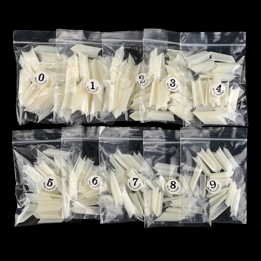 Треугольные кончики для ногтей Ferrari Style 500 шт. белые прозрачные натуральные|art