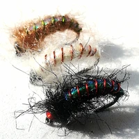 24pcs wet insects fly fishing lure made of bright copper wire material nymph trout fly fishing bait