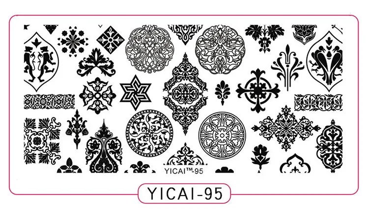 1 шт. размер: 12*6 см пластины для ногтей Nail Art вытесненный цветок Стиль шаблоны