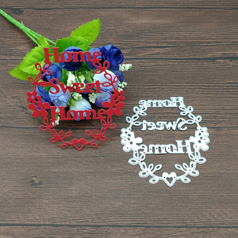 

Sweet Home Letters Metal Cutting Dies Stencil Scrapbooking Photo Album Card Paper Embossing Craft DIY