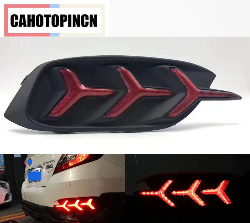 12 В светодиодный задний бампер противотуманная фара для Honda Civic 10th 2016 2017 дальнего