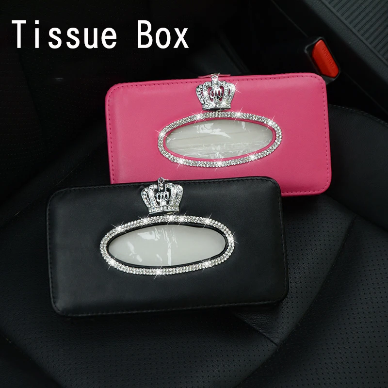 Розовая Корона со стразами автомобильный солнцезащитный козырек коробка для