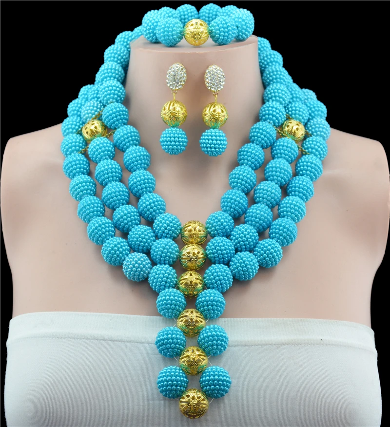 2016 великолепные Позолоченные африканские Бусины Ювелирные наборы нигерийские