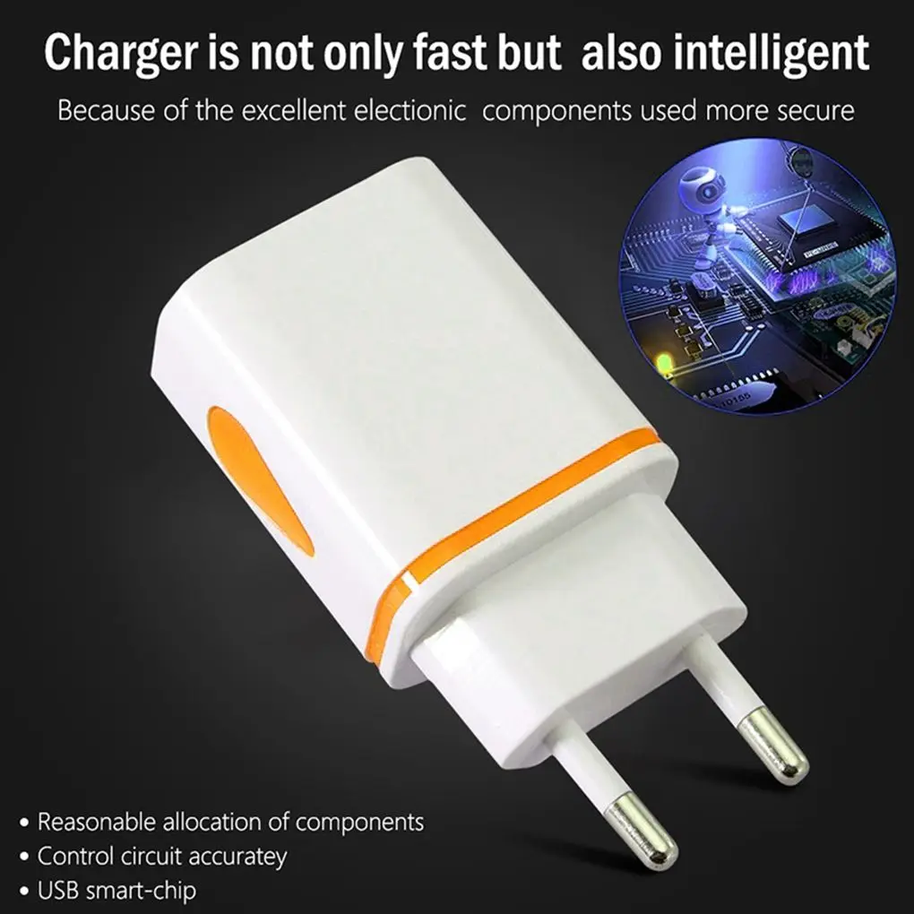 1 шт. многоцветные адаптеры питания переменного/постоянного тока 2 USB-порта