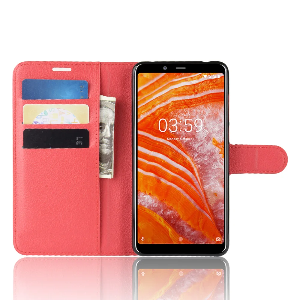Роскошный кожаный чехол-книжка baisxst для Nokia 3 1 Plus с подставкой и бумажником чехол
