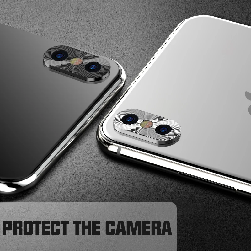 Защитный чехол для объектива камеры iPhone X металлический защитный с кольцом