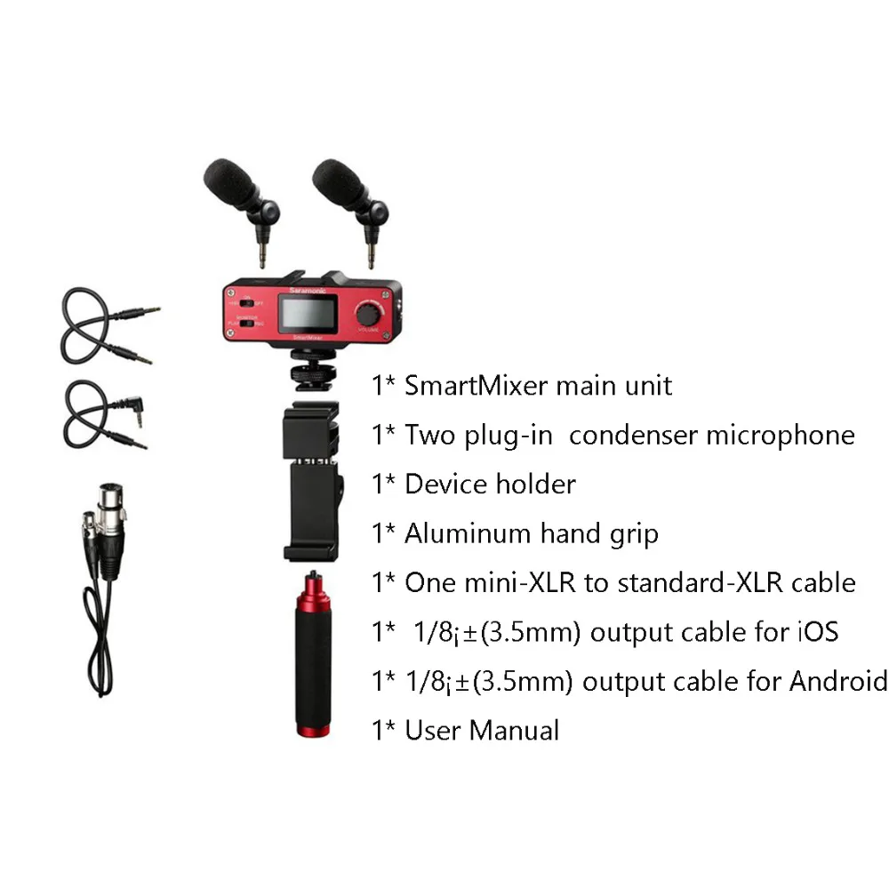 

DIGITALFOTO Saramonic SmartMixer Smartphone Video Film Handheld Recording microphone for iPhone smartphone shooting interview