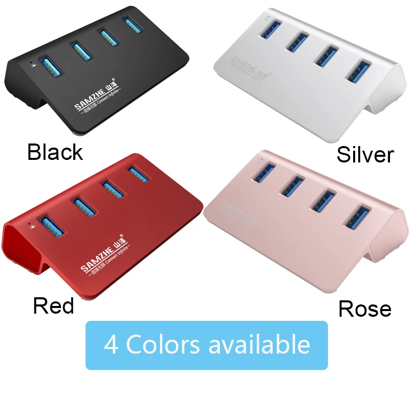 SAMZHE USB 3.0 Hub 4 Порта Расширения Рабочего Стола Разветвитель Алюминиевый Adpater Для