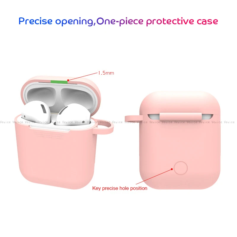 Силиконовый защитный чехол 9 цветов для Airpods противоударный из ТПУ беспроводных
