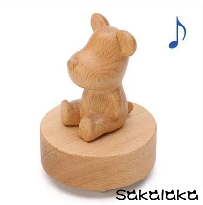Креативный 100% натуральный деревянный милый медведь дизайн Музыкальная шкатулка