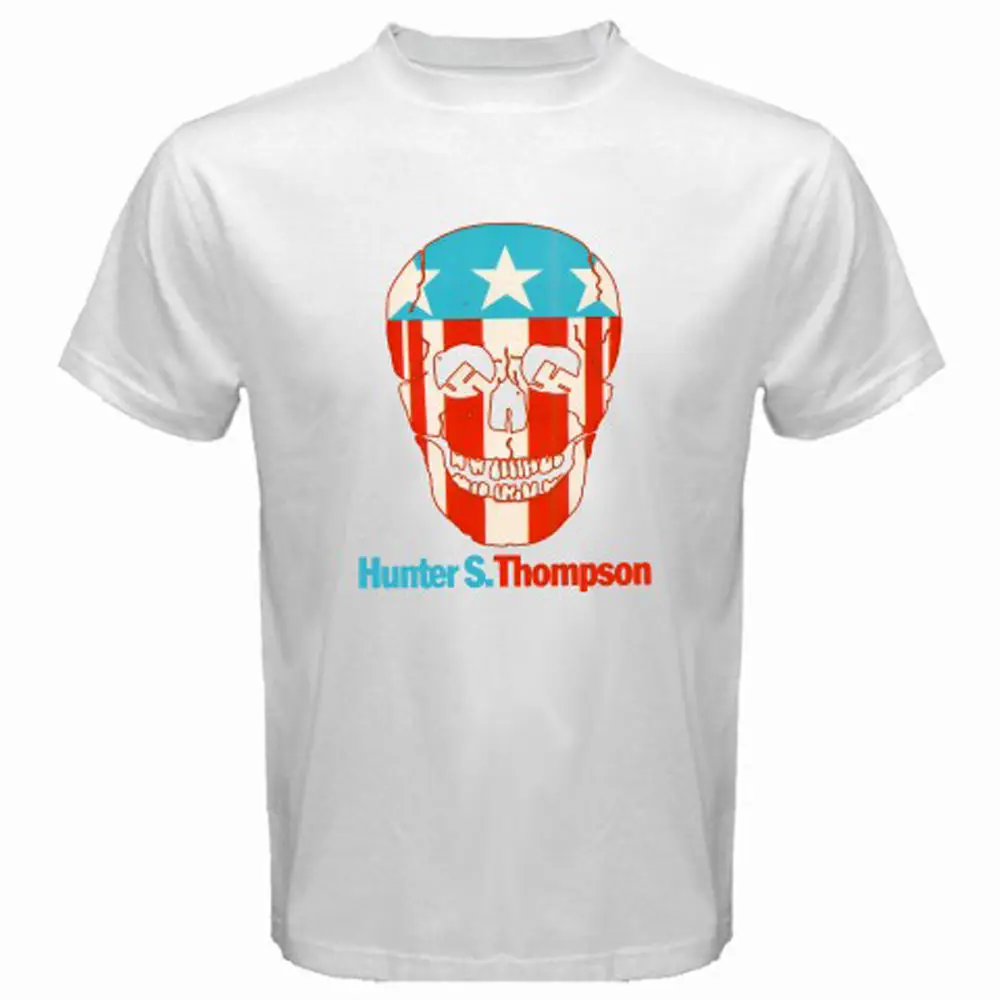 Новый охотник S. Thompson череп логотип Для мужчин белая футболка S 3XL и женщина