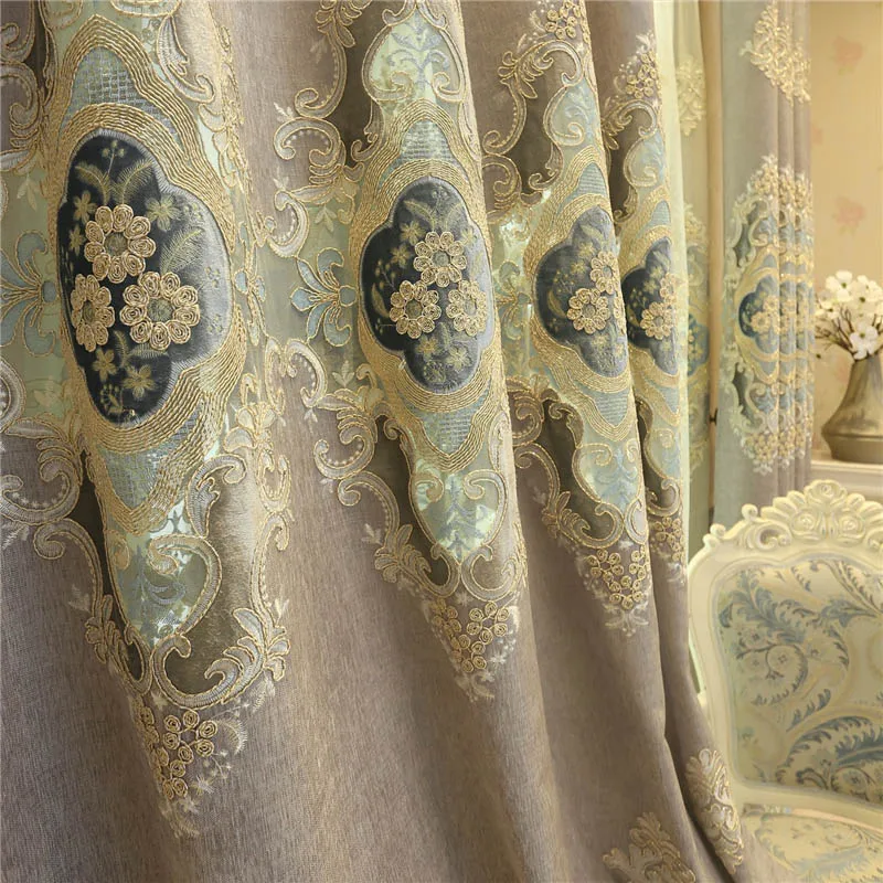 Cloth Curtain Европейский высококачественный вышитый оконный занавес для гостиной, роскошная элегантная вуаль, занавеска для спальни, кухни, отеля - Цвет: Cloth Curtain