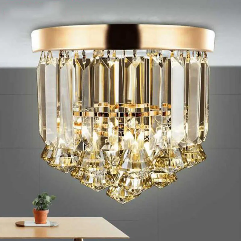 Современный и Роскошный прозрачный/шампань crystal K9 led E14 потолочный светильник для