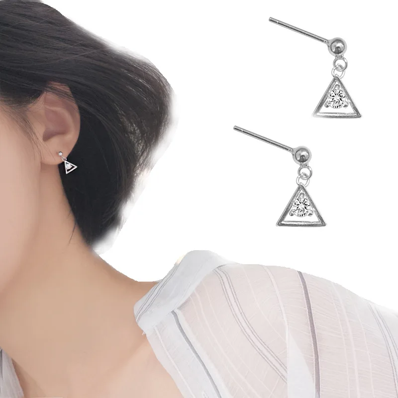 Модные массивные Серьги Bijoux треугольные серьги с цирконием элегантные красивые
