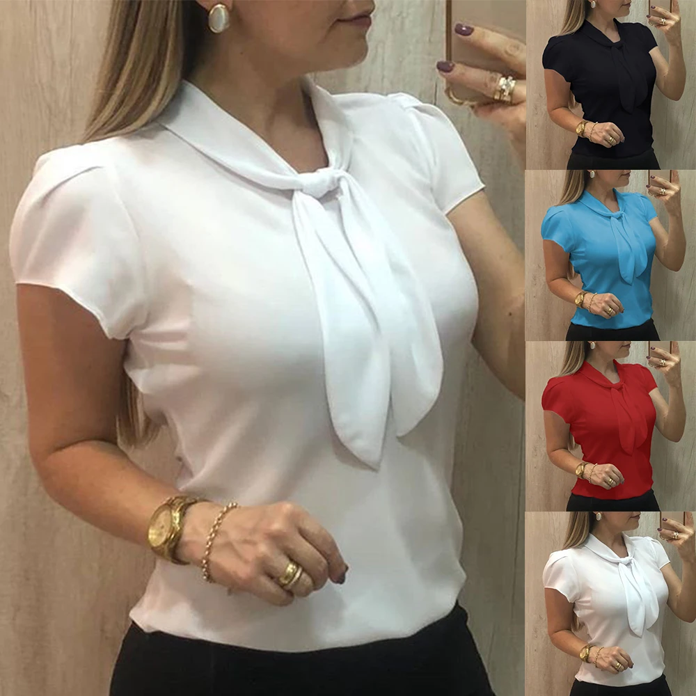 AVODOVAMA M женские шифоновые рубашки летние блузки размера плюс с коротким рукавом