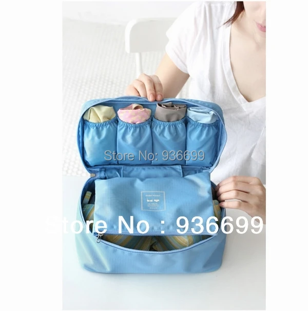 Murah 4 Pcs Travel Underwear Lingerie Case Organizer Bra Pouch Tas Kosmetik 4 Warna/set Gratis Pengiriman