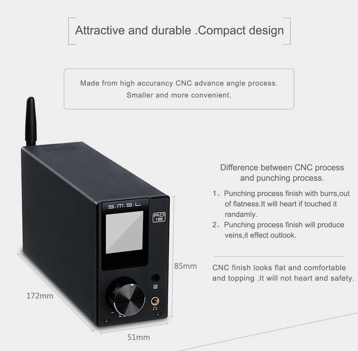 S.M.S.L SMSL AD18 Bluetooth 4,2 USB DSP HIFI Цифровой декодирующий усилитель мощности усилитель для наушников TAS5508C TAS5342A Bluetooth DAC