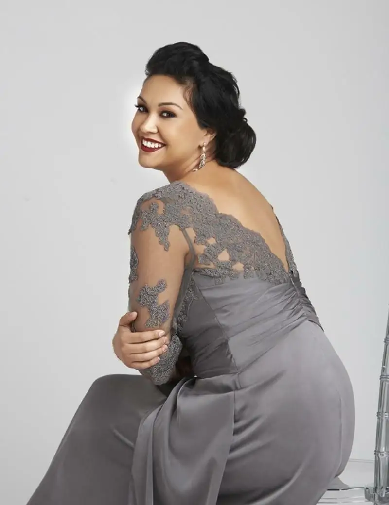 Plus Size Mother of the bride Dress 2019 Lace Appliques Half Sleeves Chiffon Evening Gowns vestidos de fiesta noche | Свадьбы и