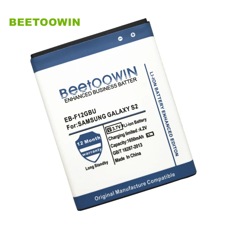 Beetowin 1650mAh EB F1A2GBU батарея для SAMSUNG Galaxy S2 I9108 I9050 I9105 I9103 I9188 I9100g I777 B9062 S II I9100|i9100 battery|battery