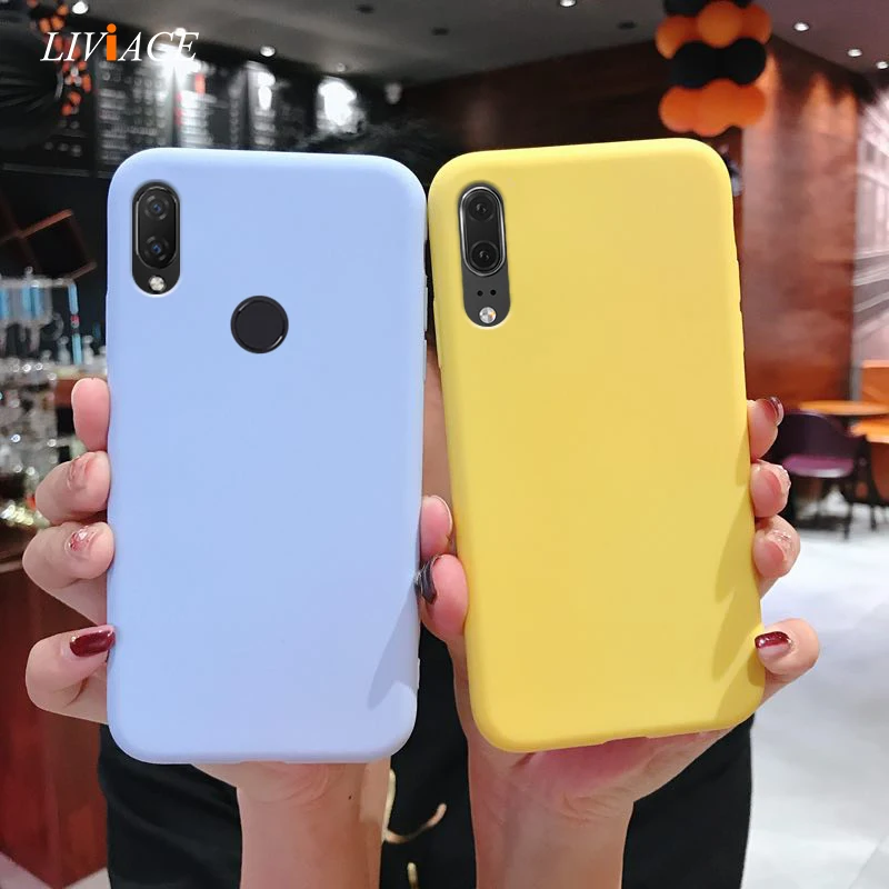 Однотонный силиконовый чехол карамельного цвета для huawei p20 lite p20lite pro p30 желтая