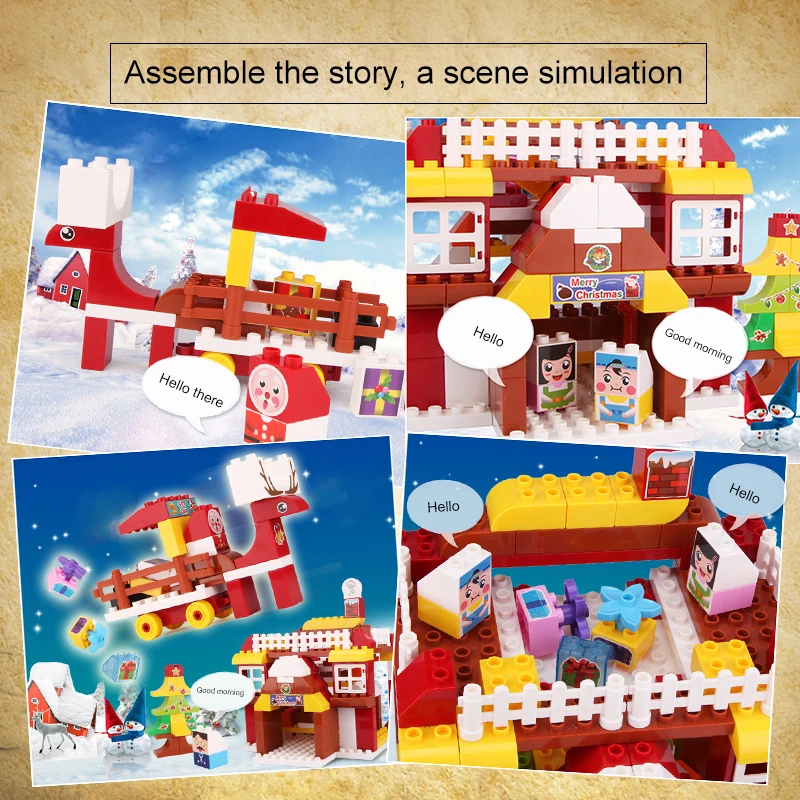 Детская Building Block игрушки дом здание построить модели родитель-ребенок